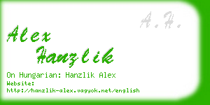 alex hanzlik business card